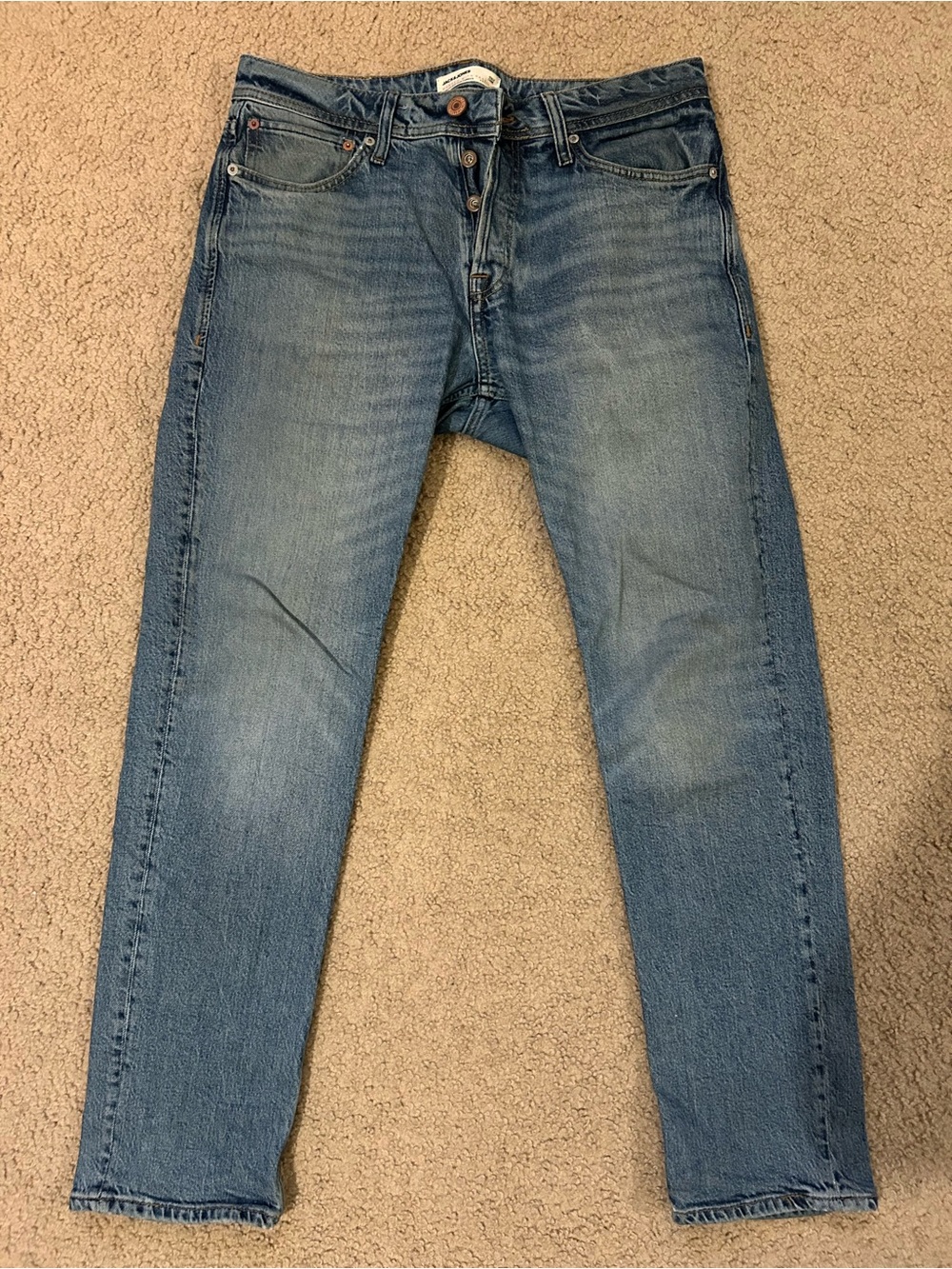 Jack & Jones Men's Blue Tim Slim Straight Jeans - 31 x 30
